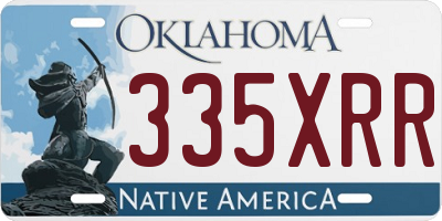 OK license plate 335XRR