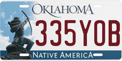 OK license plate 335YOB