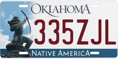 OK license plate 335ZJL
