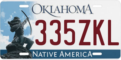 OK license plate 335ZKL