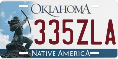 OK license plate 335ZLA