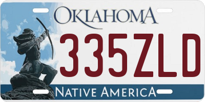 OK license plate 335ZLD