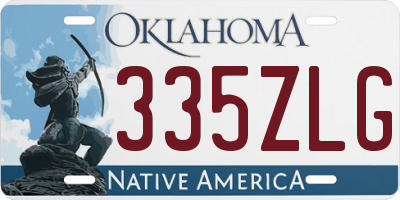 OK license plate 335ZLG