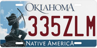 OK license plate 335ZLM