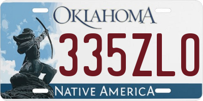 OK license plate 335ZLO