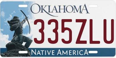 OK license plate 335ZLU