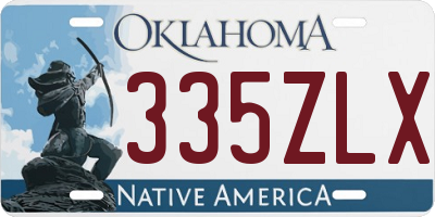 OK license plate 335ZLX