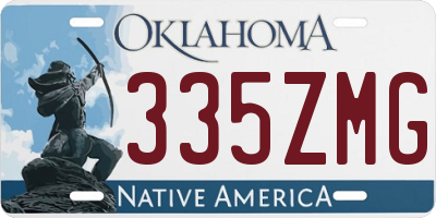 OK license plate 335ZMG
