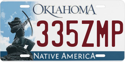 OK license plate 335ZMP