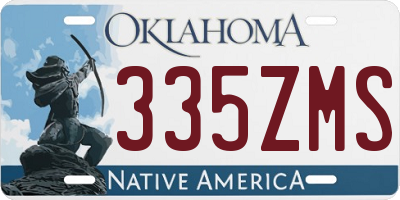 OK license plate 335ZMS