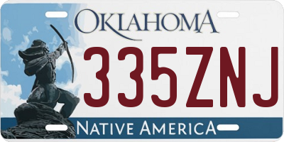 OK license plate 335ZNJ