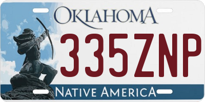 OK license plate 335ZNP