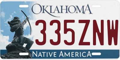 OK license plate 335ZNW