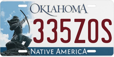 OK license plate 335ZOS