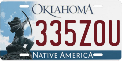 OK license plate 335ZOU