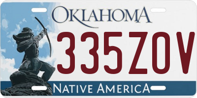 OK license plate 335ZOV