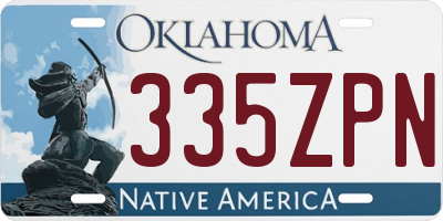 OK license plate 335ZPN