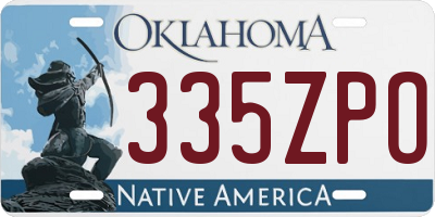 OK license plate 335ZPO