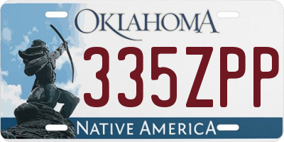 OK license plate 335ZPP