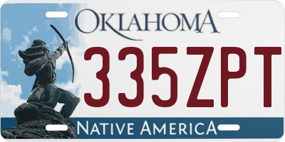 OK license plate 335ZPT