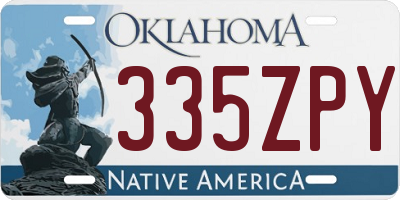 OK license plate 335ZPY