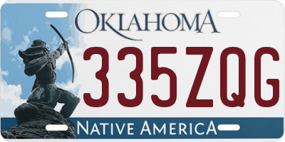 OK license plate 335ZQG