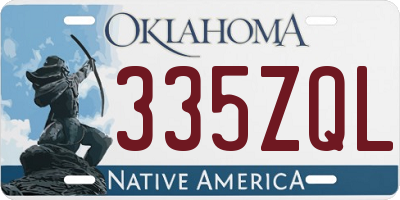 OK license plate 335ZQL