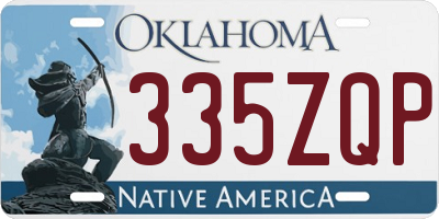 OK license plate 335ZQP