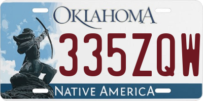 OK license plate 335ZQW