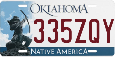 OK license plate 335ZQY