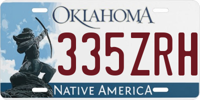 OK license plate 335ZRH