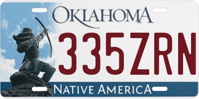 OK license plate 335ZRN