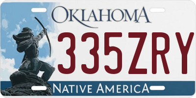 OK license plate 335ZRY