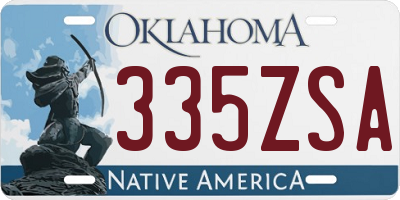 OK license plate 335ZSA