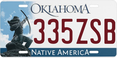 OK license plate 335ZSB
