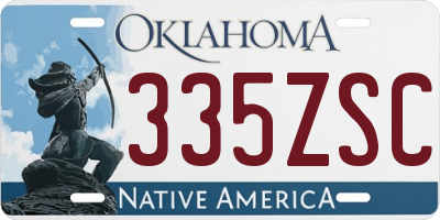 OK license plate 335ZSC
