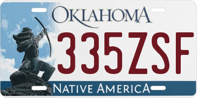 OK license plate 335ZSF