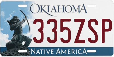 OK license plate 335ZSP