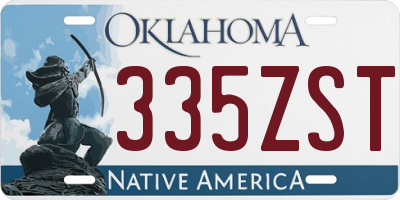 OK license plate 335ZST