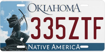 OK license plate 335ZTF