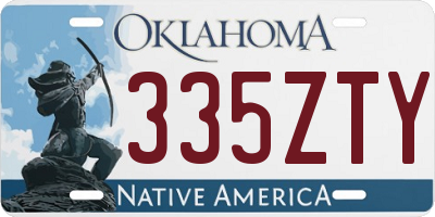 OK license plate 335ZTY