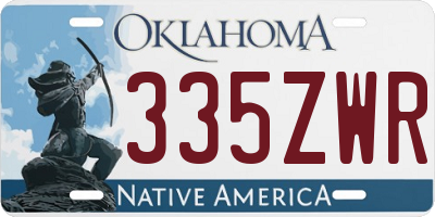 OK license plate 335ZWR