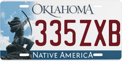 OK license plate 335ZXB