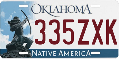 OK license plate 335ZXK