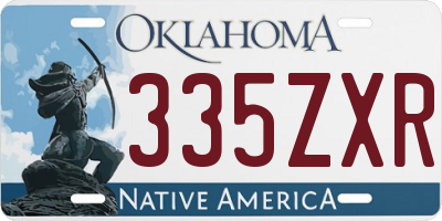 OK license plate 335ZXR