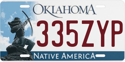 OK license plate 335ZYP