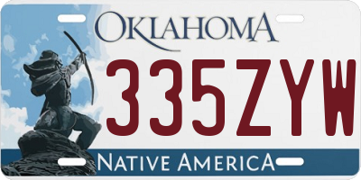 OK license plate 335ZYW