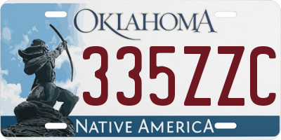OK license plate 335ZZC