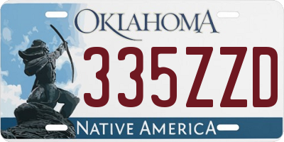 OK license plate 335ZZD