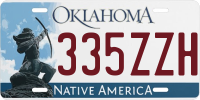 OK license plate 335ZZH